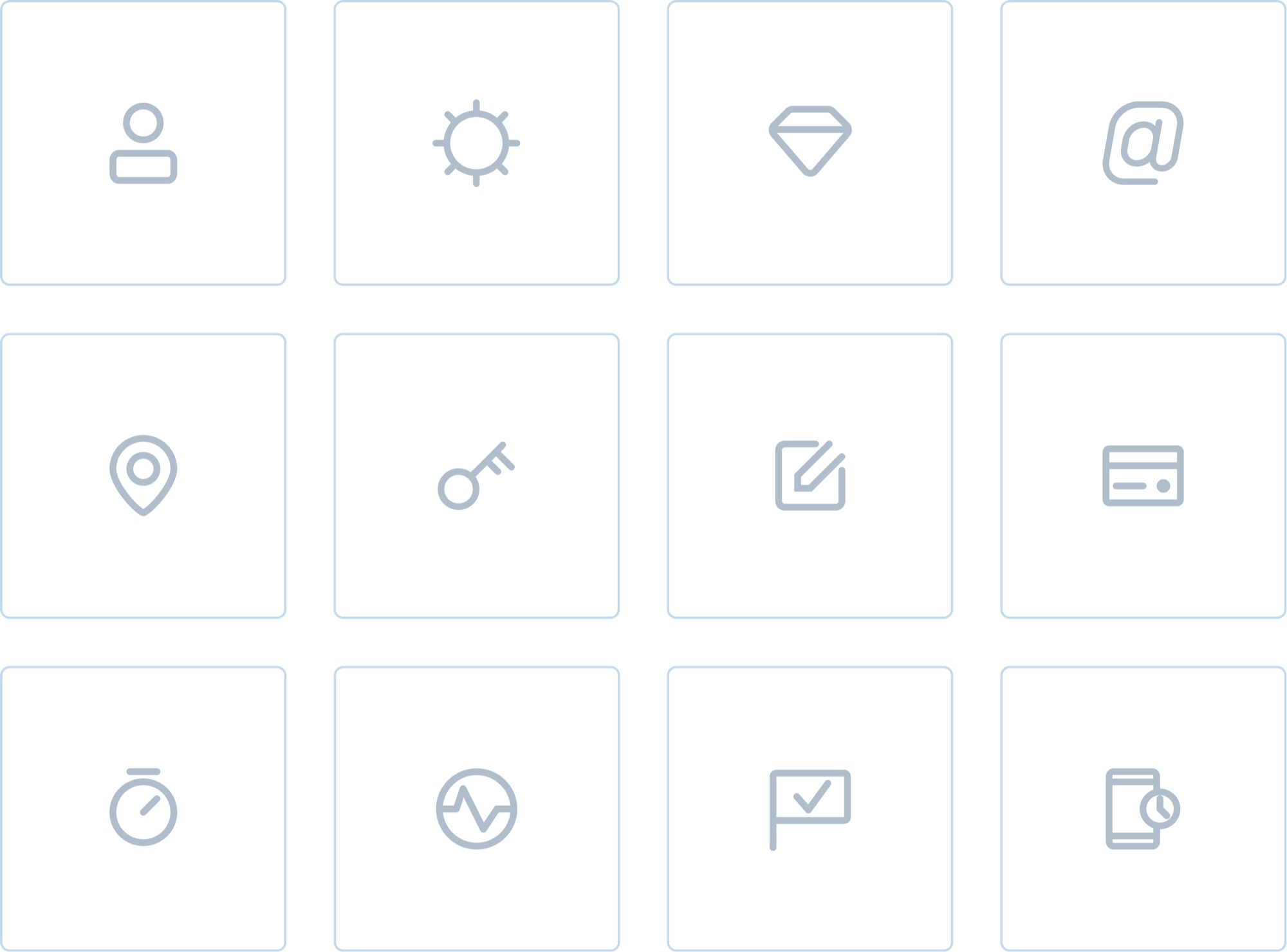 The custom line-icon set