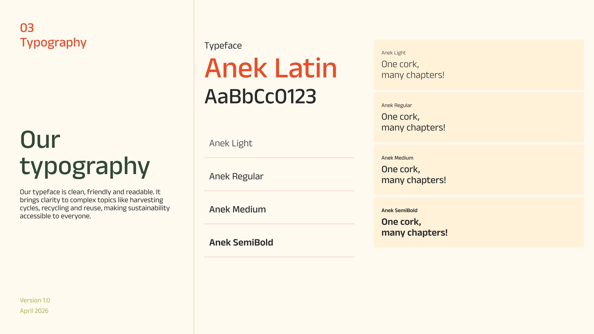 Typography: Anek Latin in Light, Regular, Medium and SemiBold