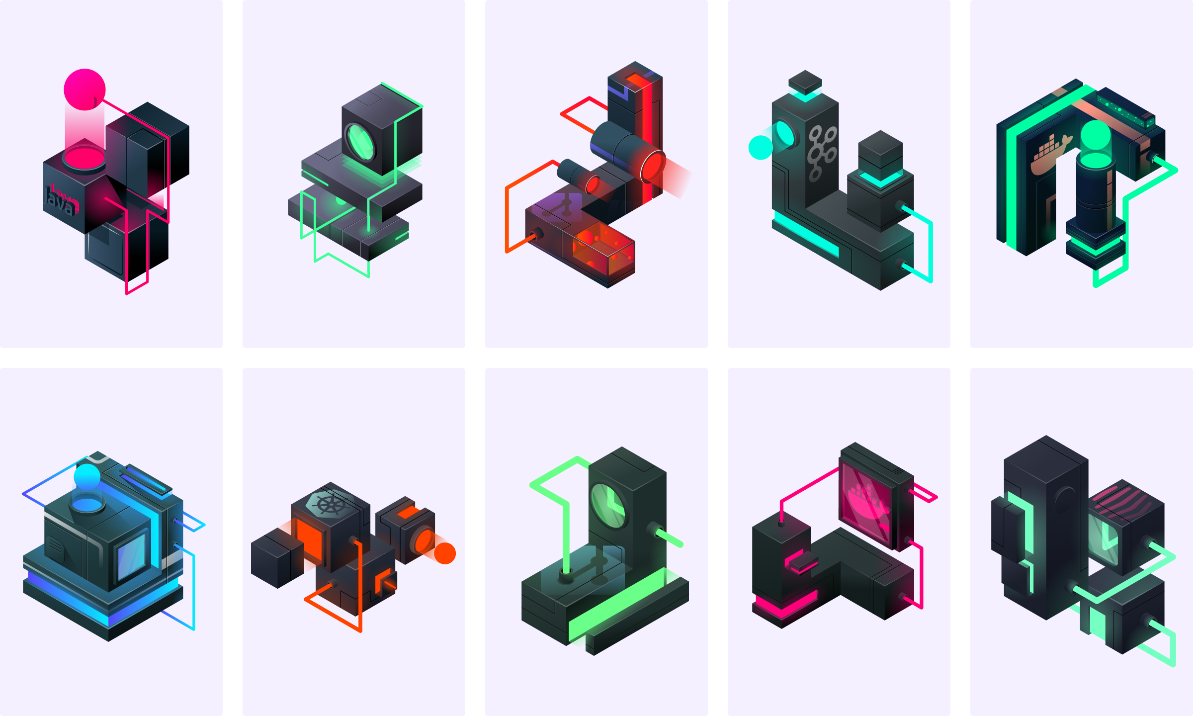 The full set of technology illustrations